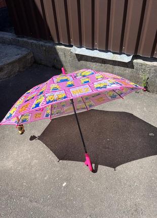 Зонтик детский трость миньоны4 фото
