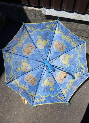 Зонтик детский трость миньоны8 фото