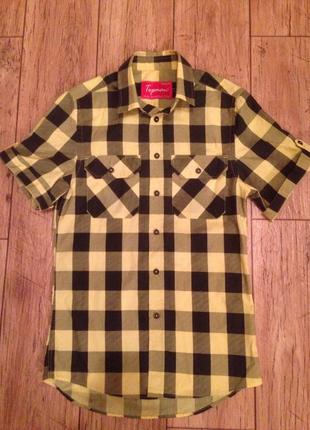 Яркая рубашка в клетку