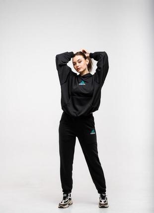 Спортивний костюм  adidas чорний жіночий весна / осінь штани + кофта адідас