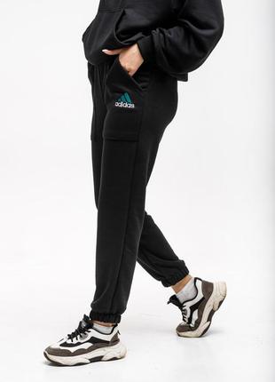 Спортивный костюм adidas черный женский весна / осень штаны + кофта адидас9 фото