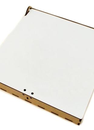 Коробка з осередками 20х20х5см подарункова упаковка з лдвп дерев'яна біла коробочка для подарунка2 фото