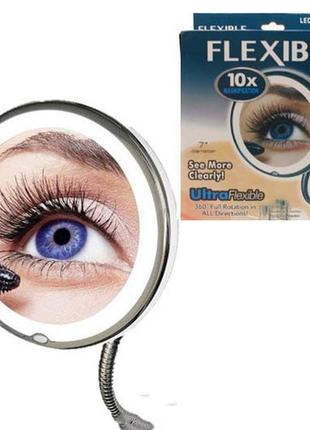 Зеркало для макияжа с подсветкой и эффектом увеличения, на присоске