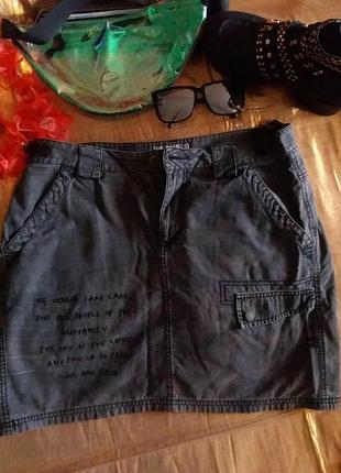 Крута міні спідниця мілітарі хакі etam40