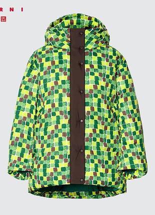 Пуховик uniqlo+marni oversized різнокольоровий