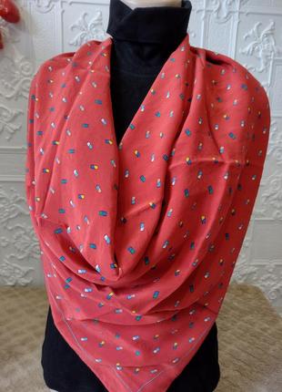 Винтажный большой шелковый платок.