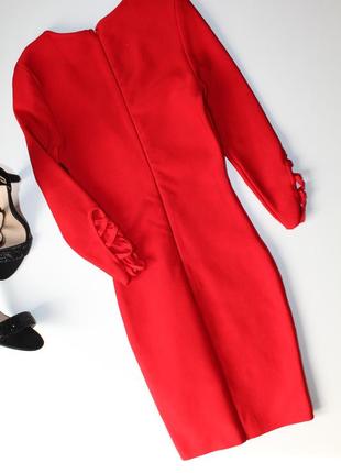 Красное бандажное платье с красивым декольте. размер xs. новое.3 фото