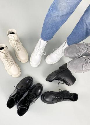 Жіночі черевики замшеві сірі6 фото