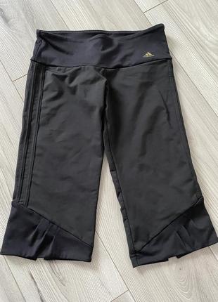 Велосипедки adidas спортивные капри шорты бриджи черные1 фото
