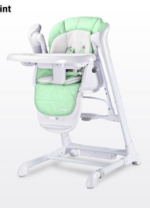 Дитячий стільчик для годування + гойдалка caretero indigo mint