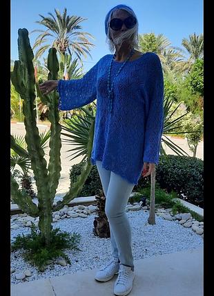 Комплект свитер туника, сумка, повязка, ручная повязка, хлопок