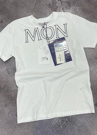 Мужская белая футболка moncler / качественные футболки монклер для мужчин