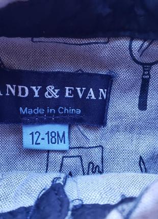 Andy&evan бодик рубашка с длинными рукавами мальчику 12-18м 1-1.5г 80-86см4 фото
