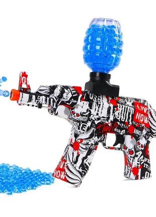 Автомат акм-47 аккумуляторный, стреляет шариками орбиз + 30 000 пулёк