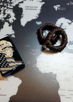 Набір шовкових чоловічих міні резинок для волосся: колір кава