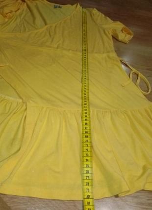 Плаття сукня міні на запах жовте з воланами asos6 фото