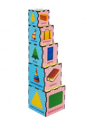 Игрушка деревянная кубики пирамидки "формы", псд0161 фото