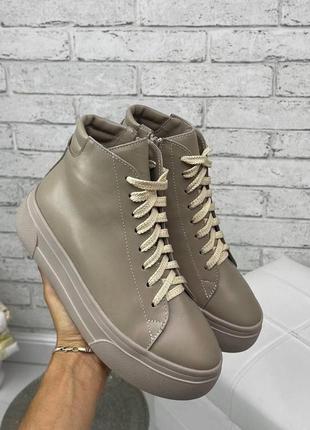 36-41 хайтопы нат. шкіра на платформі демі/зима1 фото