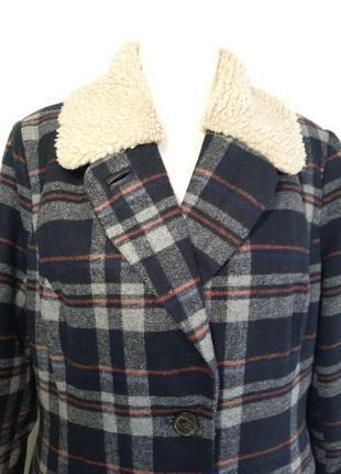 Женская брендовая куртка, пальто в клетку с сменным воротником. осеннее, весеннее, деми.6 фото