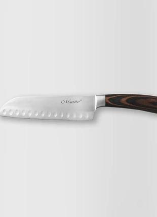 Кухонний ніж santoku японський 7" maestro mr-1465 classik2 фото