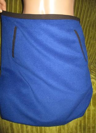 Синяя синяя тёплая до коленок,пот44см,14р