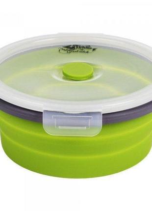 Круглий контейнер складаний tramp trc-087-olive 800 мл із харчового силікону