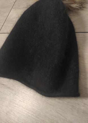Бесшовная шапка с натуральным мехом h&m размер s2 фото
