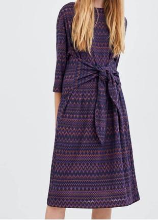 Трикотажное платье миди zara, pазмер m