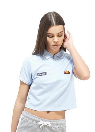 Спортивный топ поло ellesse голубой с лого поло