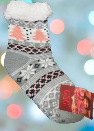Шкарпетки жіночі домашні вовняні із силіконовими краплями розмір 35-38