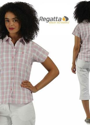 404. притягивающая хлопковая рубашка с коротким рукавом британского бренда regatta.1 фото