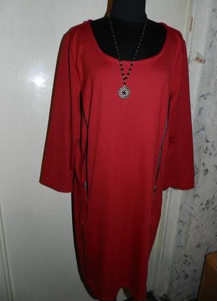 Трикотажне,щільне-стрейч,стильне плаття з шкіряною окантовкою,великого розміру7 фото