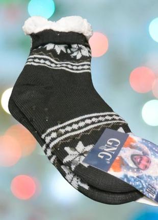 Шкарпетки чоловічі домашні вовняні із силіконовими краплями розмір 42-462 фото