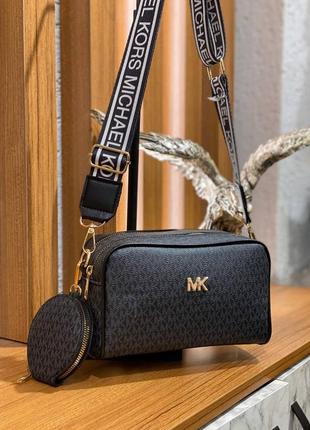 Сумка черная женская в стиле michael kors 2в1 клатч сумка маленькая майкл корс кросс-боди