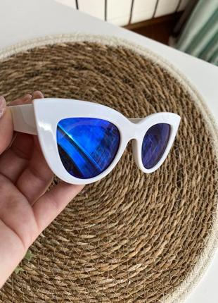Женские солнечные очки хамелеон белые голубые очки2 фото