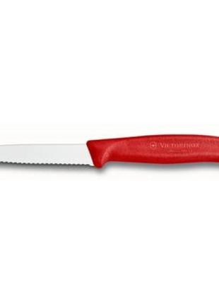 Кухонний ніж victorinox swissclassic для овочів 8 см, хвилясте лезо, червоний (6.7431)