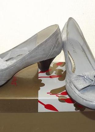 Туфли  covani кожаные серебряные9 фото