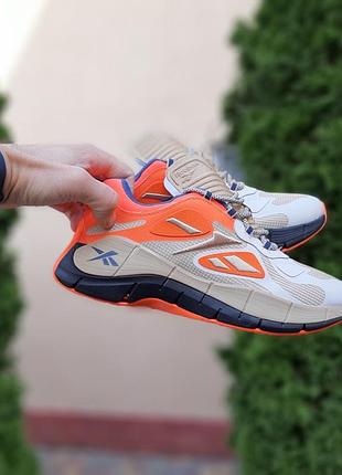 Reebok zig kinetica ii concept 1 бежеві з жовтогарячим і синім