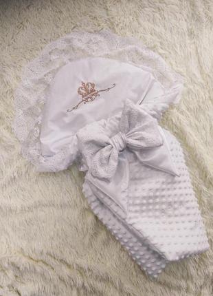 Демисезонный плюшевый комплект одежды для новорожденных, белый4 фото
