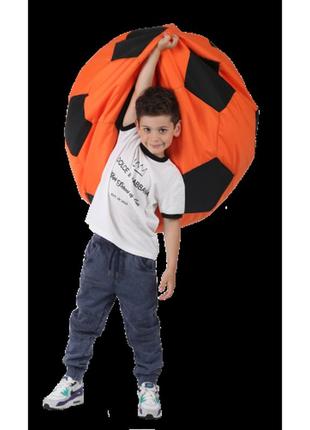 Кресло-мешок мяч хатка средний оранжевый с черным2 фото