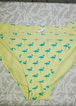 Трусики купальный в принт фламинго 14р.