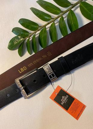 Ремень 4см мужской из натуральной кожи, ремень кожаный в джинсы пояс из кожи черный ремень...