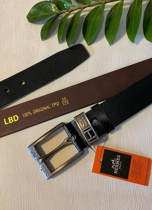 Ремень 4см мужской из натуральной кожи, ремень кожаный в джинсы пояс из кожи черный ремень...