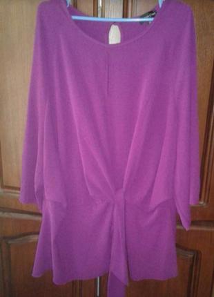 Изысканная сливовая блуза большого размера