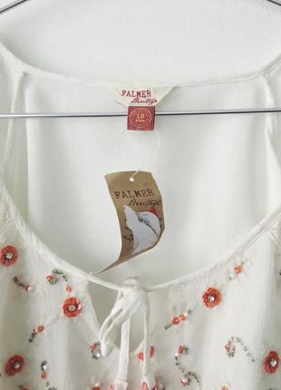 Новая белая блузка свободного кроя falmer heritage блуза с декором3 фото