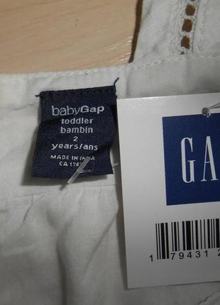 Нарядная белая блузка, блуза, майка gap, 2 года, 92 см, оригинал4 фото