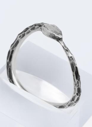 Кольцо уроборос фактурное кованное серебро ручная работа обручальные кольца авторский дизайн2 фото