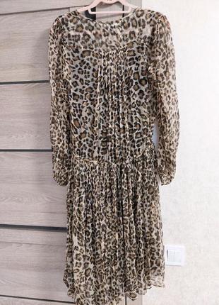 Воздушное шифоновое платье миди в леопардовый принт swildens( размер 38-40)5 фото