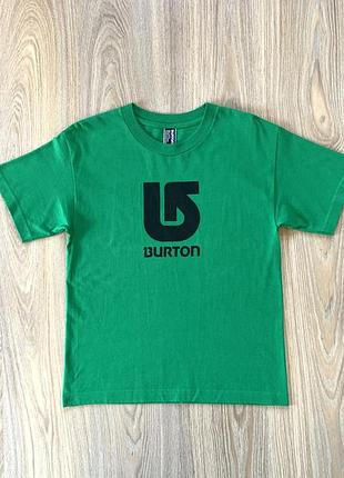 Мужская хлопковая футболку с логотипом принтом green burton logo