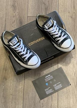 Культовые чёрные текстильные кеды (унисекс) низкие converse (оригинал)2 фото